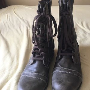 Grey Combat Boots